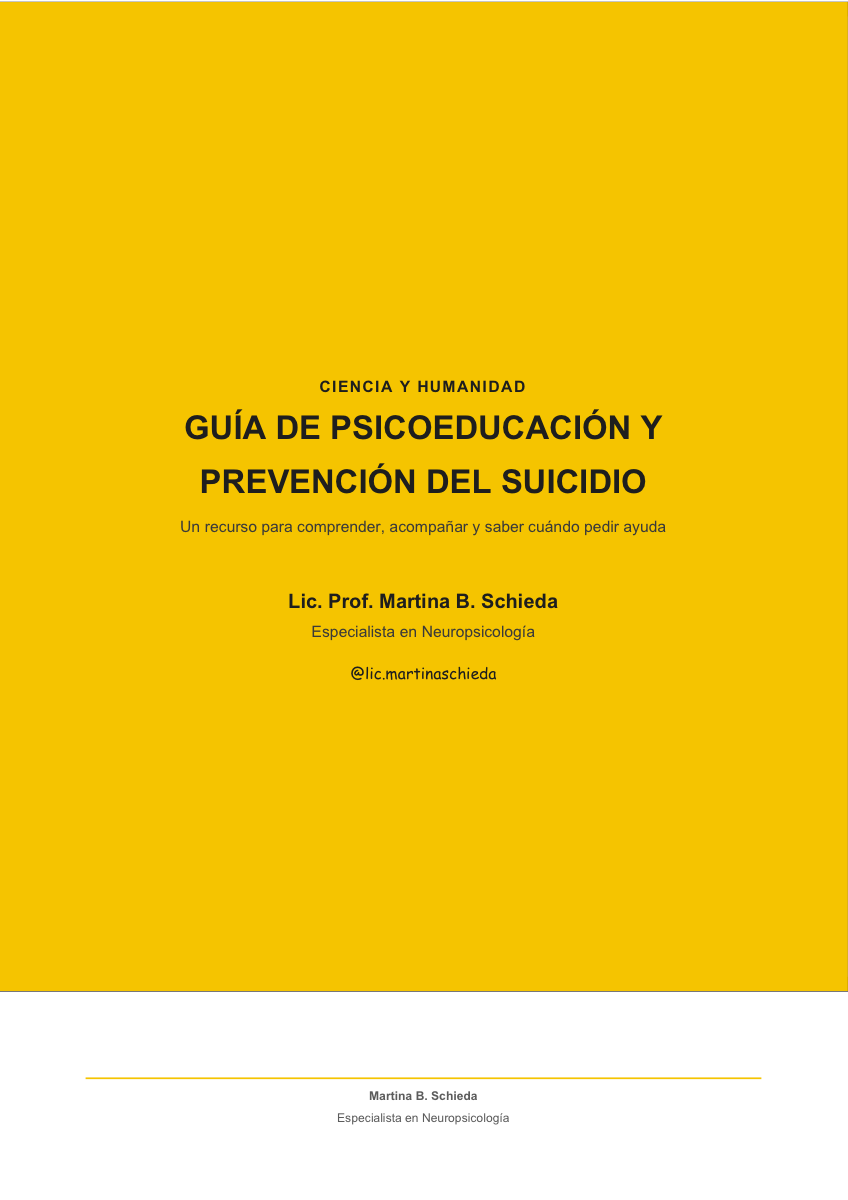 Portada de la Guía de Psicoeducación y Prevención del Suicidio